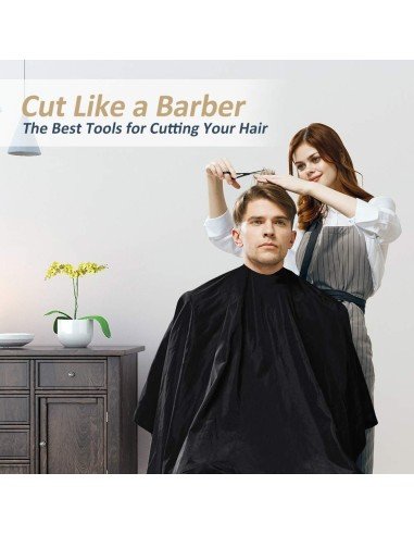 ⭐ Capa Peluquería Babero Antifluido Corte Cabello Ajustable