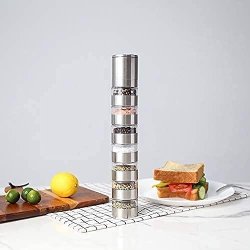 Pimentero Ajustable 6 Niveles Molino Sal Especies Pimienta Acero Inoxidable