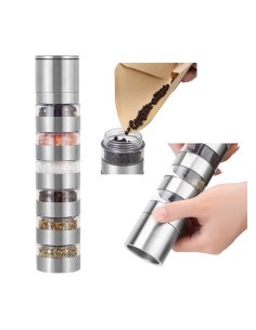 Pimentero Ajustable 6 Niveles Molino Sal Especies Pimienta Acero Inoxidable