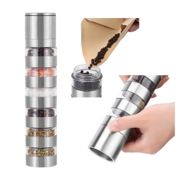 Pimentero Ajustable 6 Niveles Molino Sal Especies Pimienta Acero Inoxidable