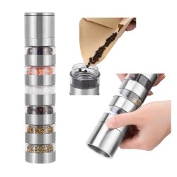 Pimentero Ajustable 6 Niveles Molino Sal Especies Pimienta Acero Inoxidable