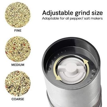 Pimentero Ajustable 6 Niveles Molino Sal Especies Pimienta Acero Inoxidable