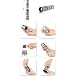 Pimentero Ajustable 6 Niveles Molino Sal Especies Pimienta Acero Inoxidable