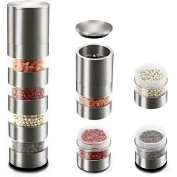 Pimentero Ajustable 6 Niveles Molino Sal Especies Pimienta Acero Inoxidable