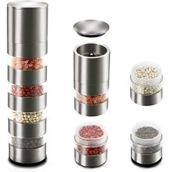 Pimentero Ajustable 6 Niveles Molino Sal Especies Pimienta Acero Inoxidable