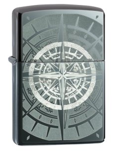 ⭐ Encendedor Zippo Stamp Hielo Brújula 29232 Negro