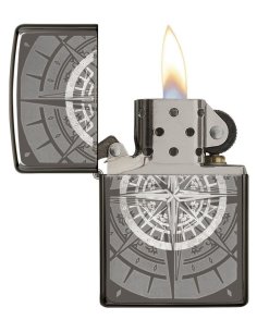 ⭐ Encendedor Zippo Stamp Hielo Brújula 29232 Negro 2