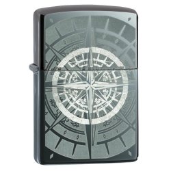 ⭐ Encendedor Zippo Stamp Hielo Brújula 29232 Negro