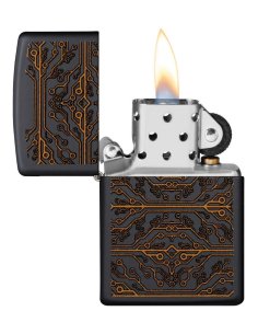 ⭐ Encendedor Zippo Stamp Circuito 49572 Negro Mate 2