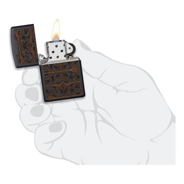 ⭐ Encendedor Zippo Stamp Circuito 49572 Negro Mate
