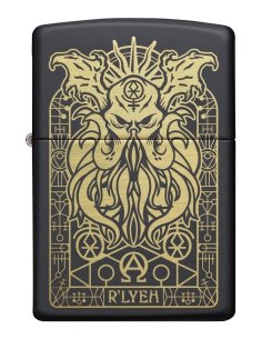 ⭐ Encendedor Zippo Stamp R-Lyeh Monstruo 29965 Negro Mate