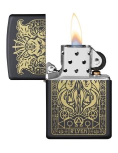 ⭐ Encendedor Zippo Stamp R-Lyeh Monstruo 29965 Negro Mate 2