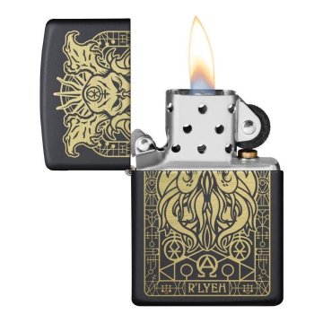 ⭐ Encendedor Zippo Stamp R-Lyeh Monstruo 29965 Negro Mate