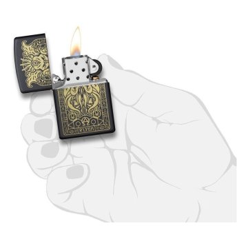 ⭐ Encendedor Zippo Stamp R-Lyeh Monstruo 29965 Negro Mate