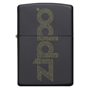 ⭐ Encendedor Zippo Stamp Logo laberinto MZ49598 Negro Mate