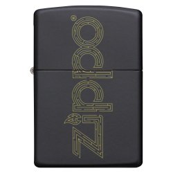 ⭐ Encendedor Zippo Stamp Logo laberinto MZ49598 Negro Mate