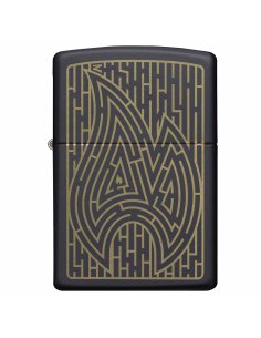 ⭐ Encendedor Zippo Stamp Laberinto Flama MZ49597 Negro Mate