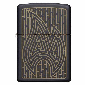 ⭐ Encendedor Zippo Stamp Laberinto Flama MZ49597 Negro Mate