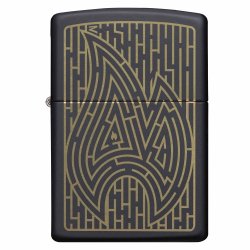 ⭐ Encendedor Zippo Stamp Laberinto Flama MZ49597 Negro Mate