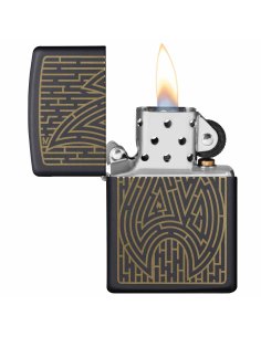 ⭐ Encendedor Zippo Stamp Laberinto Flama MZ49597 Negro Mate 2