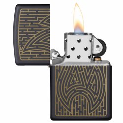 ⭐ Encendedor Zippo Stamp Laberinto Flama MZ49597 Negro Mate