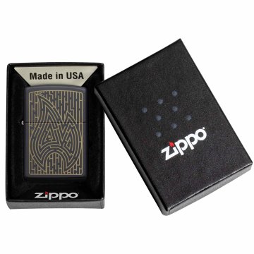 ⭐ Encendedor Zippo Stamp Laberinto Flama MZ49597 Negro Mate