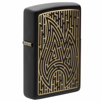 ⭐ Encendedor Zippo Stamp Laberinto Flama MZ49597 Negro Mate
