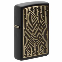 ⭐ Encendedor Zippo Stamp Laberinto Flama MZ49597 Negro Mate