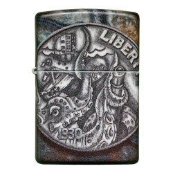 ⭐ Encendedor Zippo Stamp Moneda De Pirata 49434