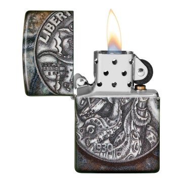 ⭐ Encendedor Zippo Stamp Moneda De Pirata 49434