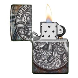 ⭐ Encendedor Zippo Stamp Moneda De Pirata 49434