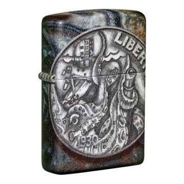 ⭐ Encendedor Zippo Stamp Moneda De Pirata 49434