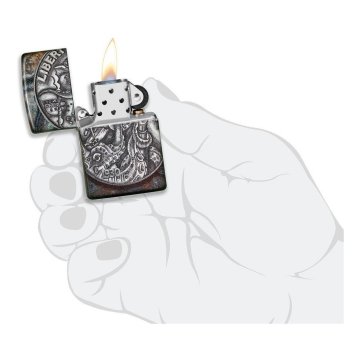 ⭐ Encendedor Zippo Stamp Moneda De Pirata 49434