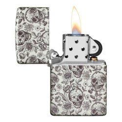 ⭐ Encendedor Zippo Stamp Skull Glow Dark 49458