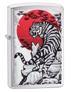 ⭐ Encendedor Zippo Stamp Tigre Blanco