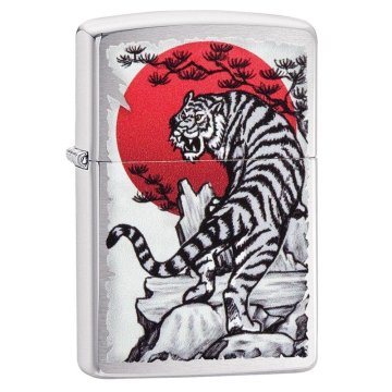 ⭐ Encendedor Zippo Stamp Tigre Blanco