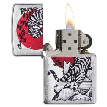 ⭐ Encendedor Zippo Stamp Tigre Blanco 29889