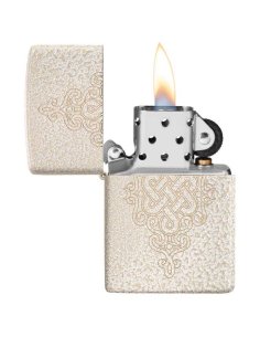 ⭐ Encendedor Zippo Text Vidrio Mercurio Celta MZ49599 2
