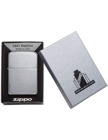 ⭐ Encendedor Zippo Classic 1941 Brush Chrome - Plateado