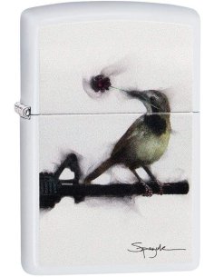 ⭐ Encendedor Zippo Stamp Spazuk  Bird 29895 Blanco