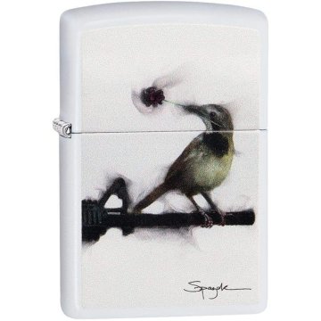 ⭐ Encendedor Zippo Stamp Spazuk  Bird 29895 Blanco
