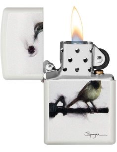 ⭐ Encendedor Zippo Stamp Spazuk  Bird 29895 Blanco 2