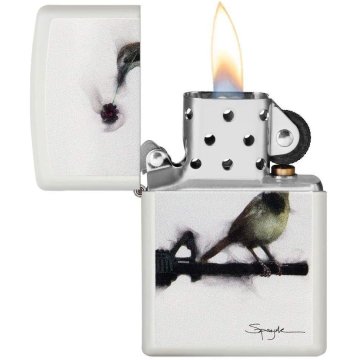 ⭐ Encendedor Zippo Stamp Spazuk  Bird 29895 Blanco