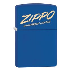 ⭐ Encendedor Zippo Stamp Grabado Laser Logo 49223 Azul Mate