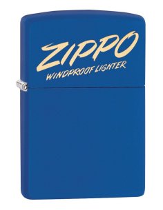 ⭐ Encendedor Zippo Stamp Grabado Laser Logo 49223 Azul Mate 2