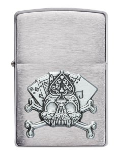 ⭐ Encendedor Zippo Texture Emblema Calavera Cod 49293
