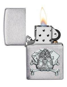 ⭐ Encendedor Zippo Texture Emblema Calavera Cod 49293 2
