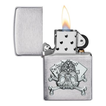 ⭐ Encendedor Zippo Texture Emblema Calavera Cod 49293