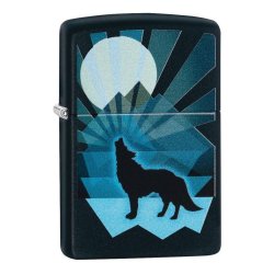 ⭐ Encendedor Zippo Stamp Lobo y Luna 29864 Negro