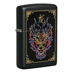 ⭐ Encendedor Zippo Stamp Dragón neón 49396 Negro